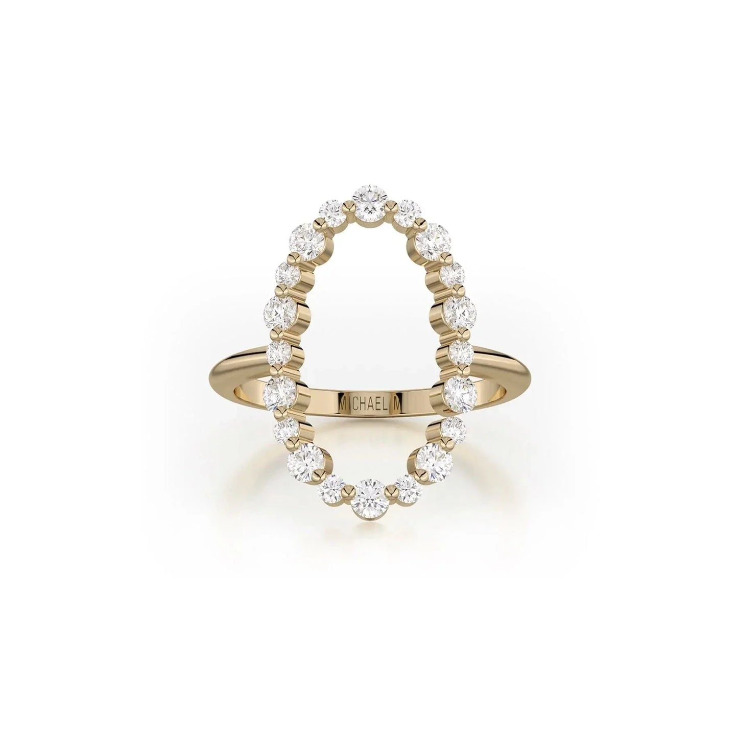MICHAEL M Fashion Rings Open Oval Diamond Cluster Ring
