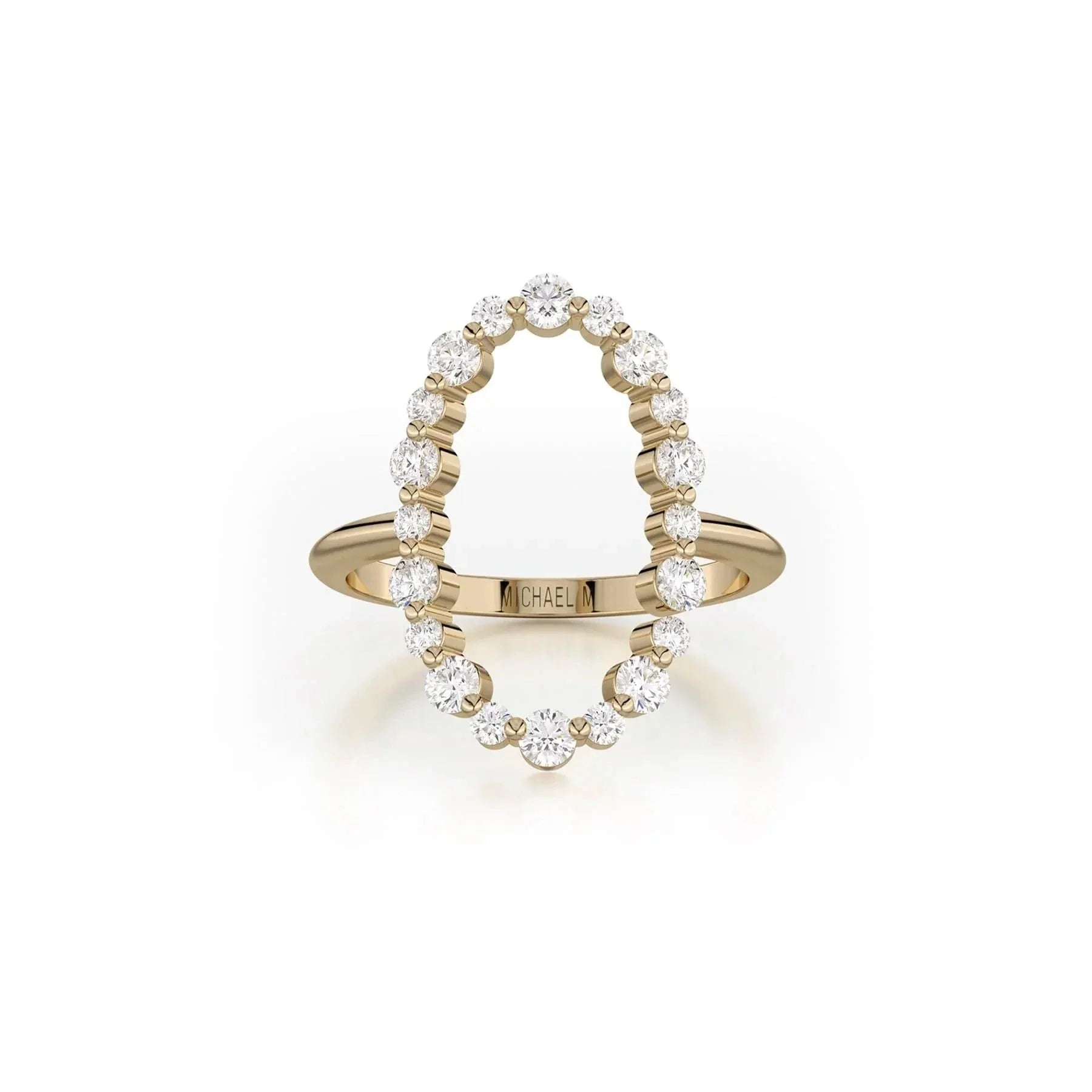 MICHAEL M Fashion Rings Open Oval Diamond Cluster Ring