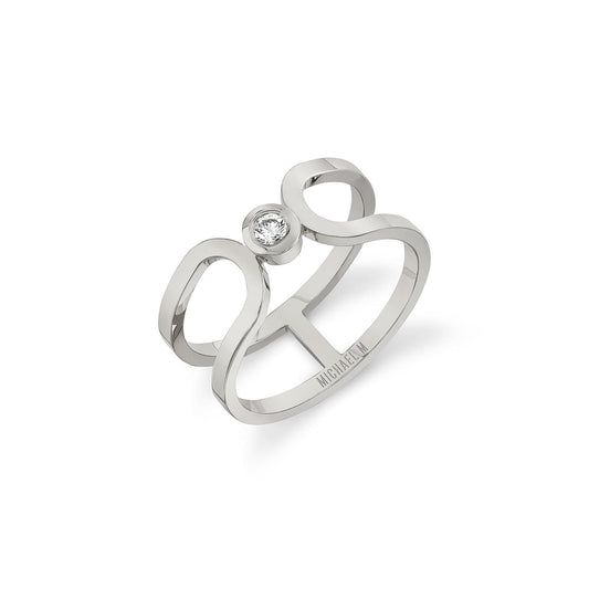 MICHAEL M Fashion Rings Silver / 4 Silver Alignment Ring S-F359