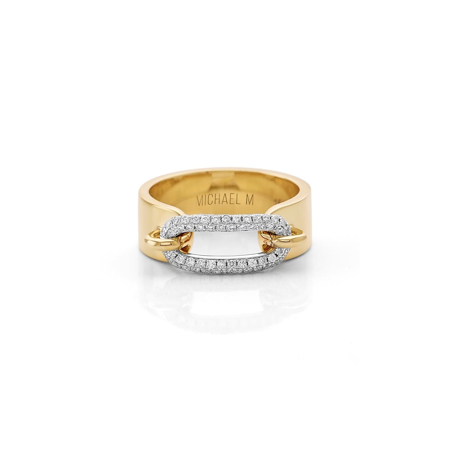 MICHAEL M Fashion Rings Two Tone Luxe Link Pavé Ring