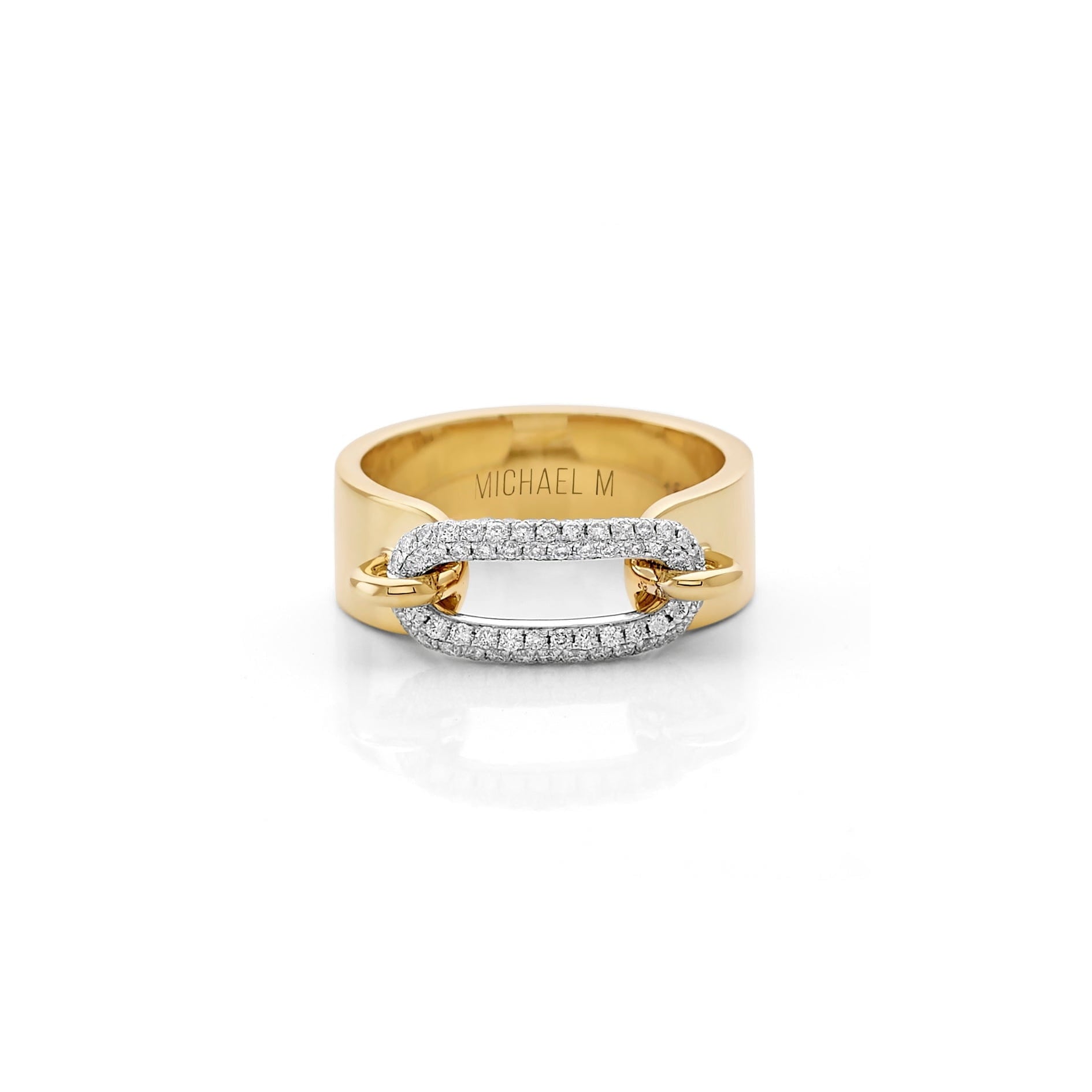 MICHAEL M Fashion Rings Two Tone Luxe Link Pavé Ring