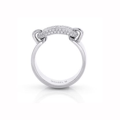 Two Tone Luxe Link Pavé Ring
