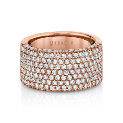 MICHAEL M High Jewelry 18K Rose Gold / 6.5 Europa 9 Row Band MR140