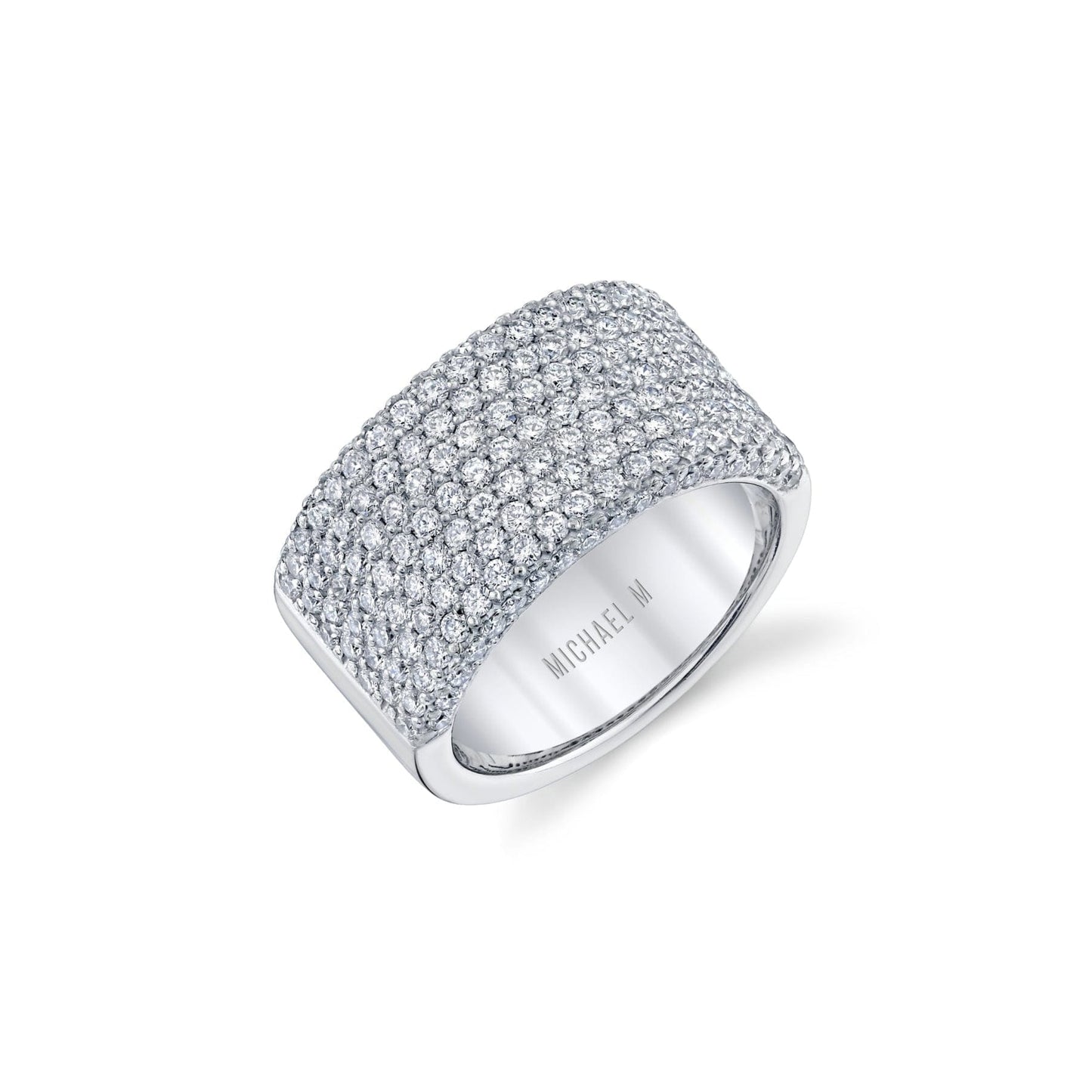 MICHAEL M High Jewelry 18K White Gold / 6.5 Europa Grand Pavé Band MR140