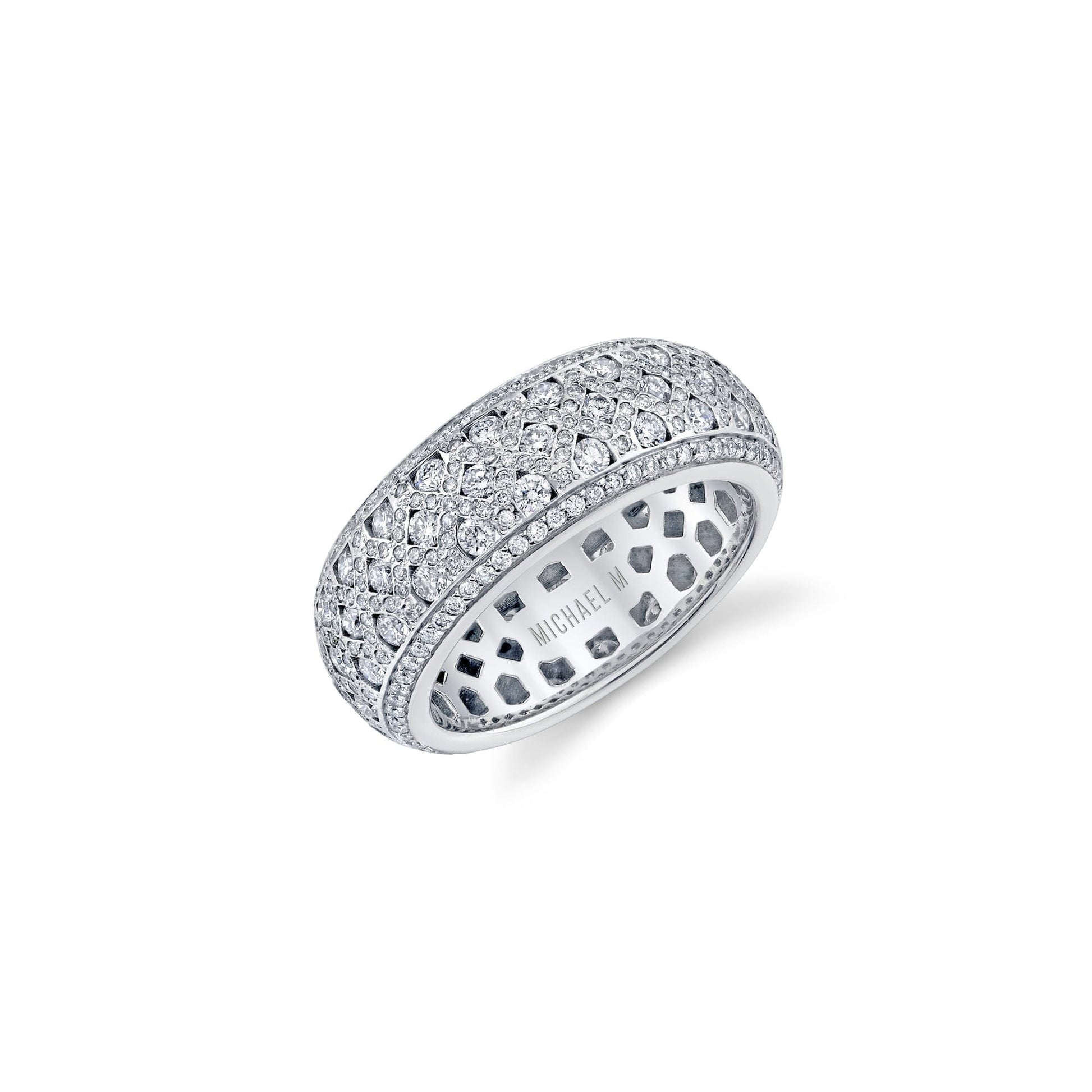 MICHAEL M High Jewelry 18K White Gold / 6.5 Europa Mosaic Pavé Band F143