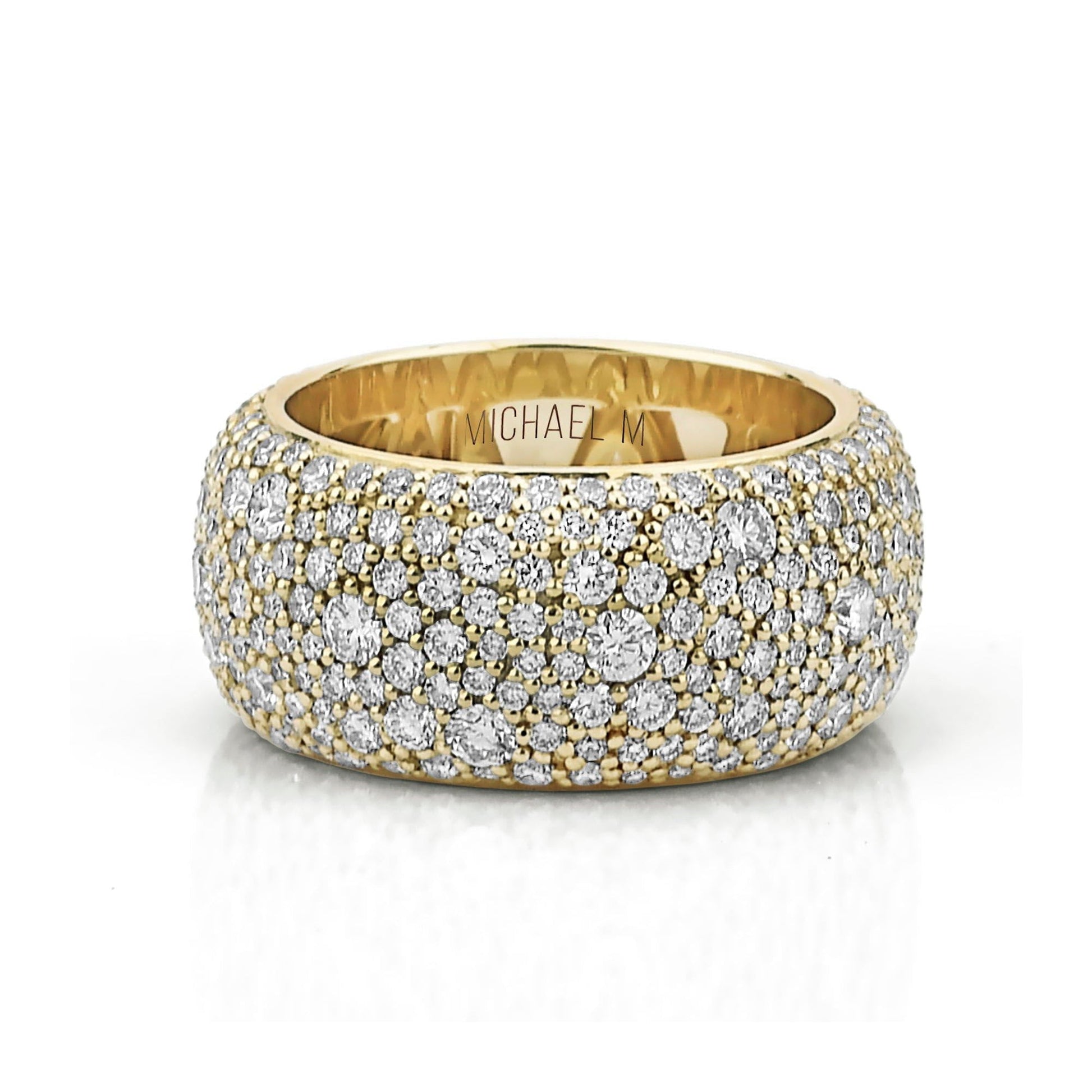 MICHAEL M High Jewelry 18K Yellow Gold / 4 Europa Dome Eternity Ring