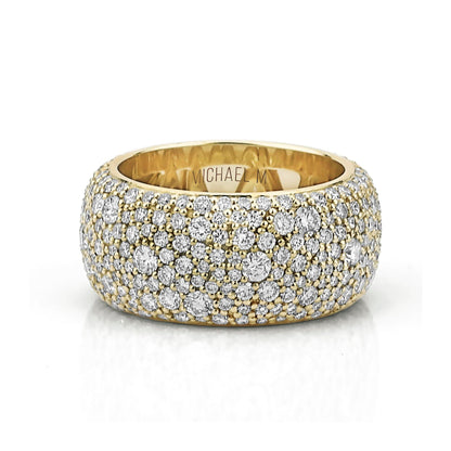 MICHAEL M High Jewelry 18K Yellow Gold / 4 Europa Dome Eternity Ring