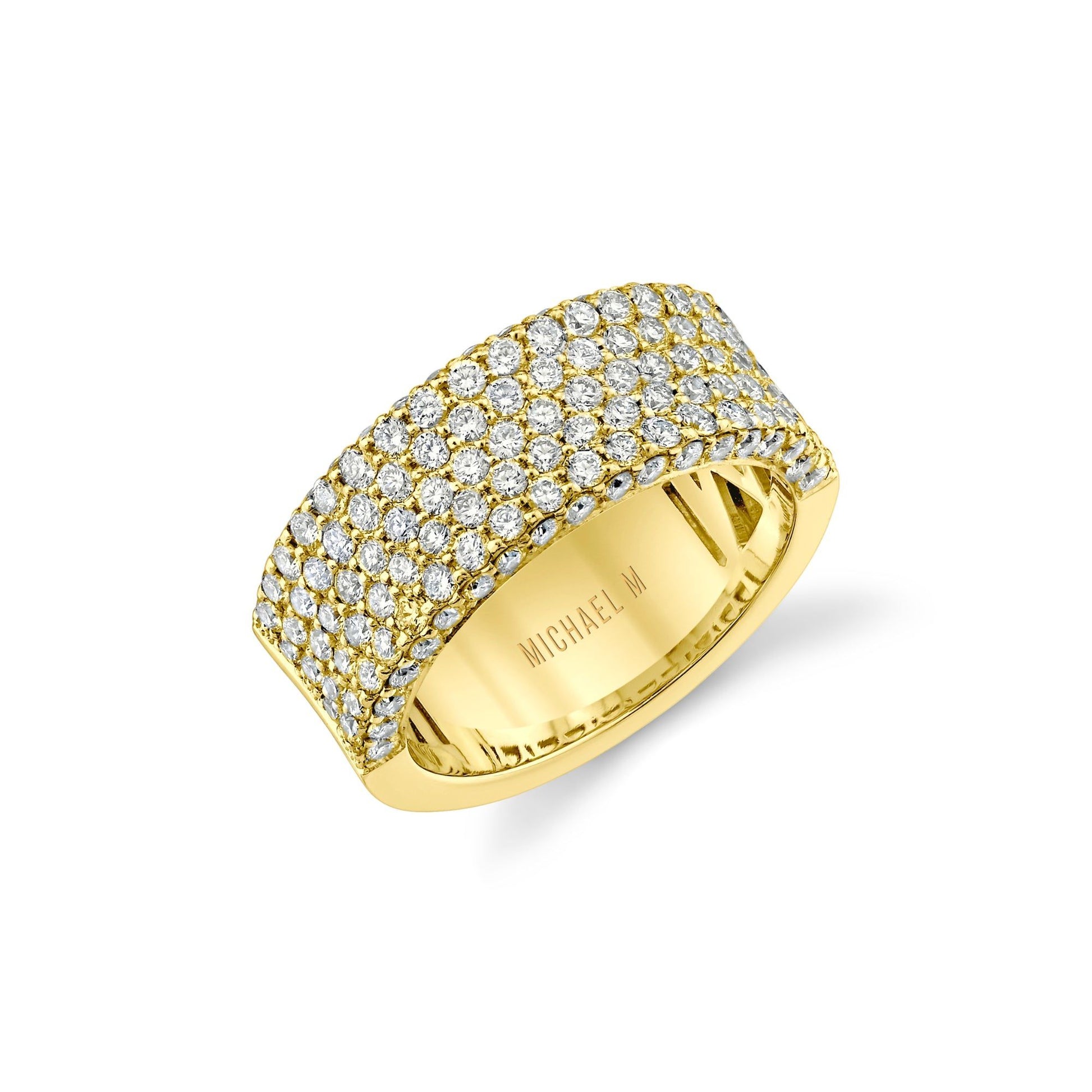 MICHAEL M High Jewelry 18K Yellow Gold / 4 Europa Halved Diamond Band B540