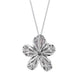 5 Petal Flower Pink and Grey Diamond Pendant