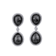 Double Drop Pear Black Diamond Earrings