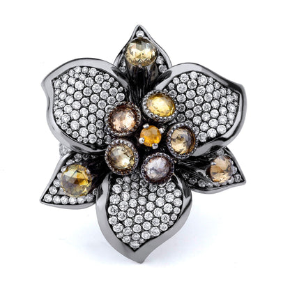 Multi-Colored Flower Ring