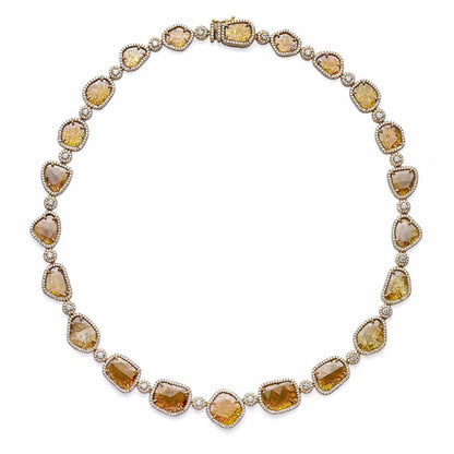 Sliced Yellow Diamond Necklace