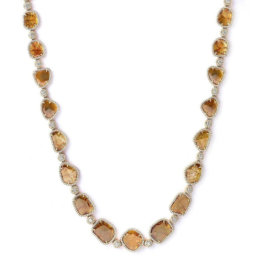 Sliced Yellow Diamond Necklace