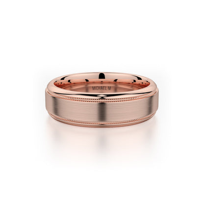 MICHAEL M Men's 14K Rose Gold / 7 Men's Band MB101 MB-101YG14K