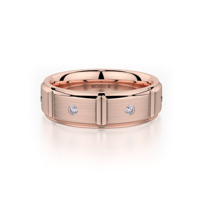 MICHAEL M Men's 14K Rose Gold / 7 Men's Band MB107 MB-107RG14K