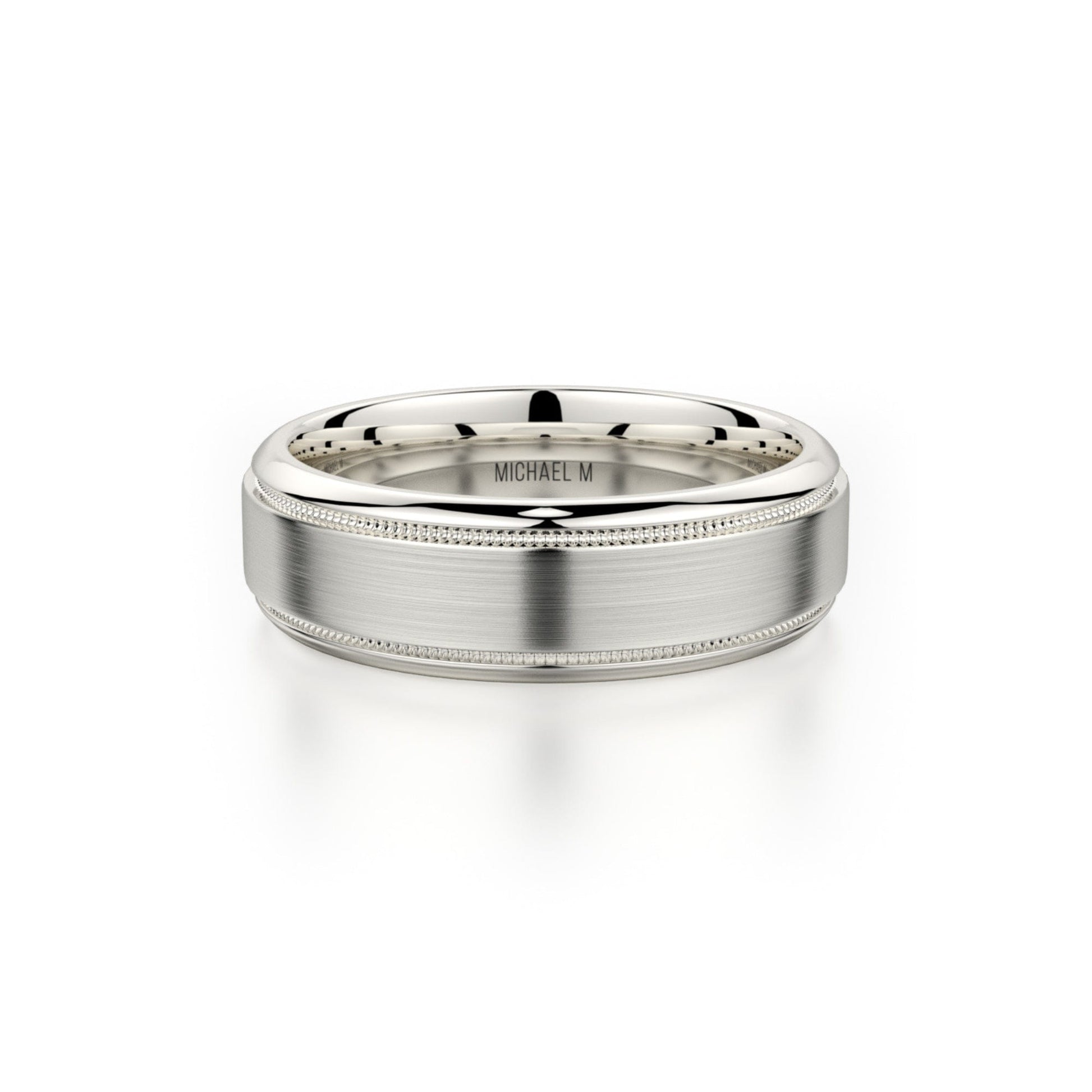 MICHAEL M Men's 14K White Gold / 7 Men's Band MB101 MB-101YG14K