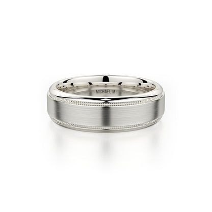 MICHAEL M Men's 14K White Gold / 7 Men's Band MB101 MB-101YG14K