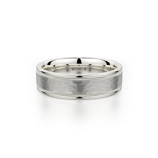 MICHAEL M Men's 14K White Gold / 7 Men's Band MB102 MB-102WG14K