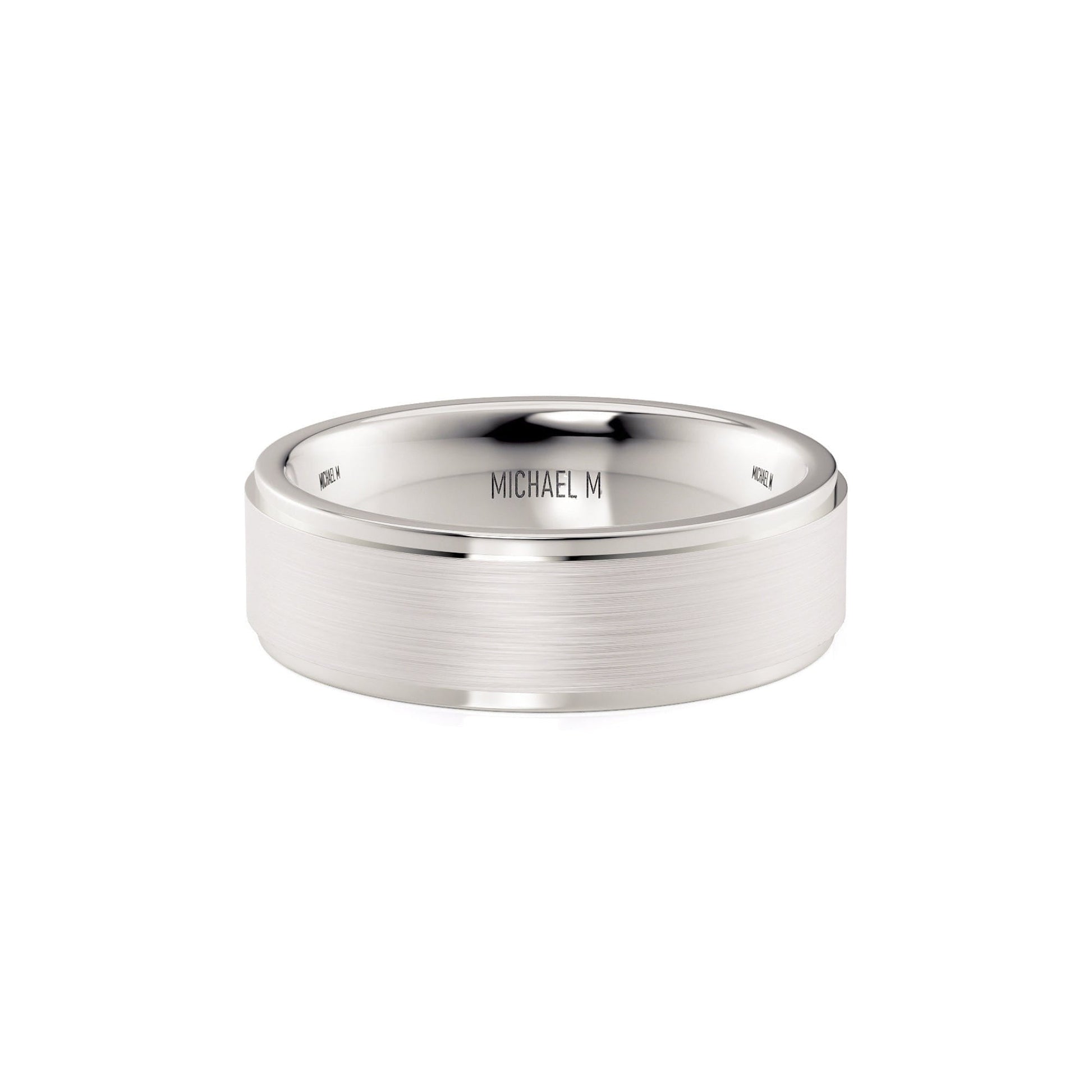 MICHAEL M Men's 14K White Gold / 7 Men's Band MB103