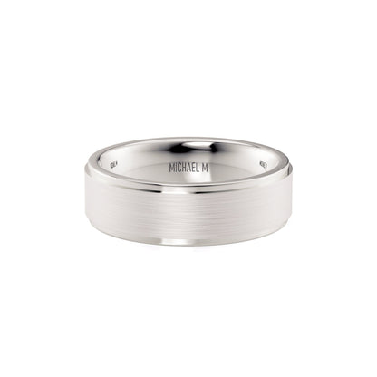 MICHAEL M Men's 14K White Gold / 7 Men's Band MB103