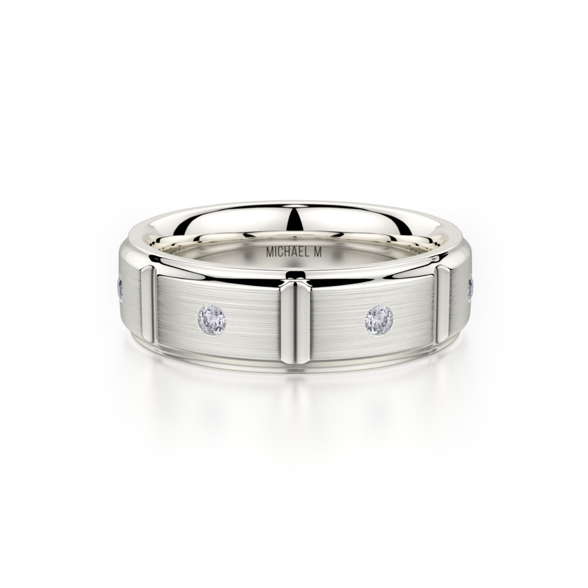 MICHAEL M Men's 14K White Gold / 7 Men's Band MB107 MB-107WG14K