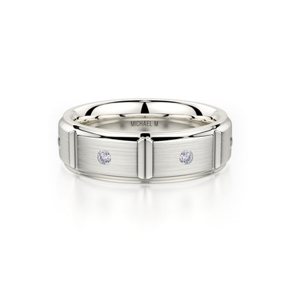 MICHAEL M Men's 14K White Gold / 7 Men's Band MB107 MB-107WG14K