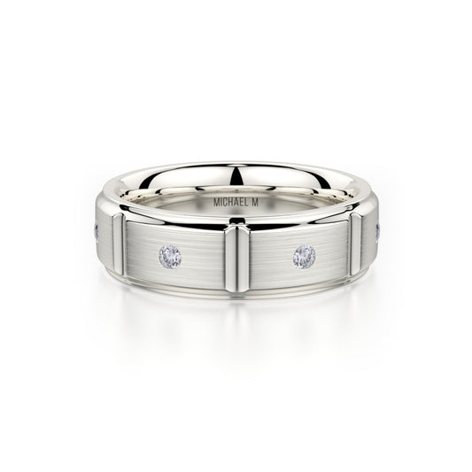 MICHAEL M Men's 14K White Gold / 7 Men's Band MB107 MB-107WG14K