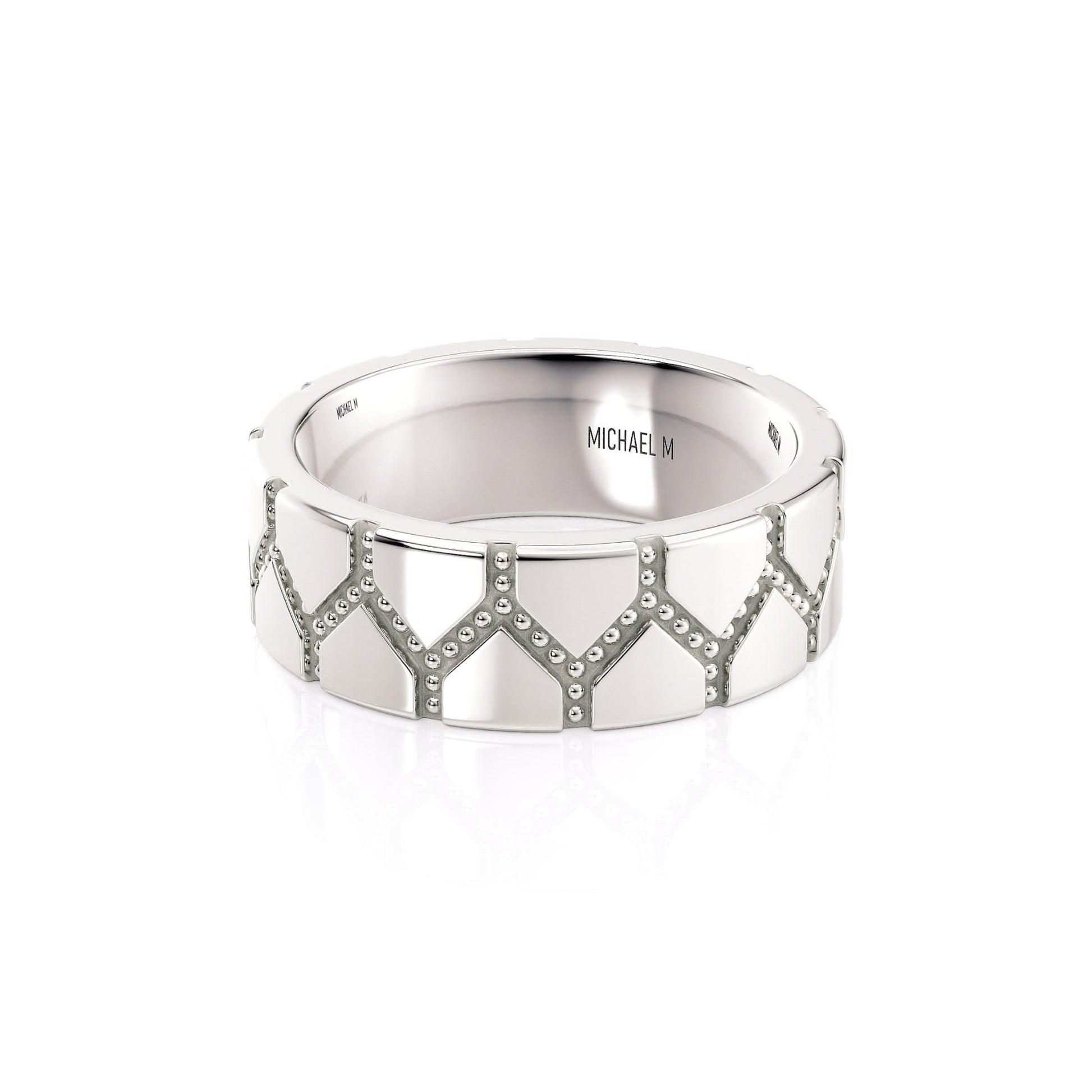 MICHAEL M Men's 14K White Gold / 7 Men's Band MB117