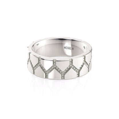 MICHAEL M Men's 14K White Gold / 7 Men's Band MB117