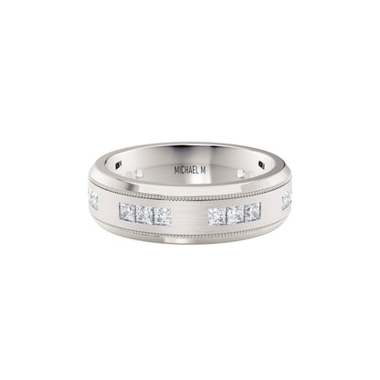 MICHAEL M Men's 14K White Gold / 7 Men's Band MB118