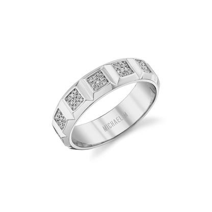 MICHAEL M Men's 14K White Gold / 7 Men's Band MB120PV