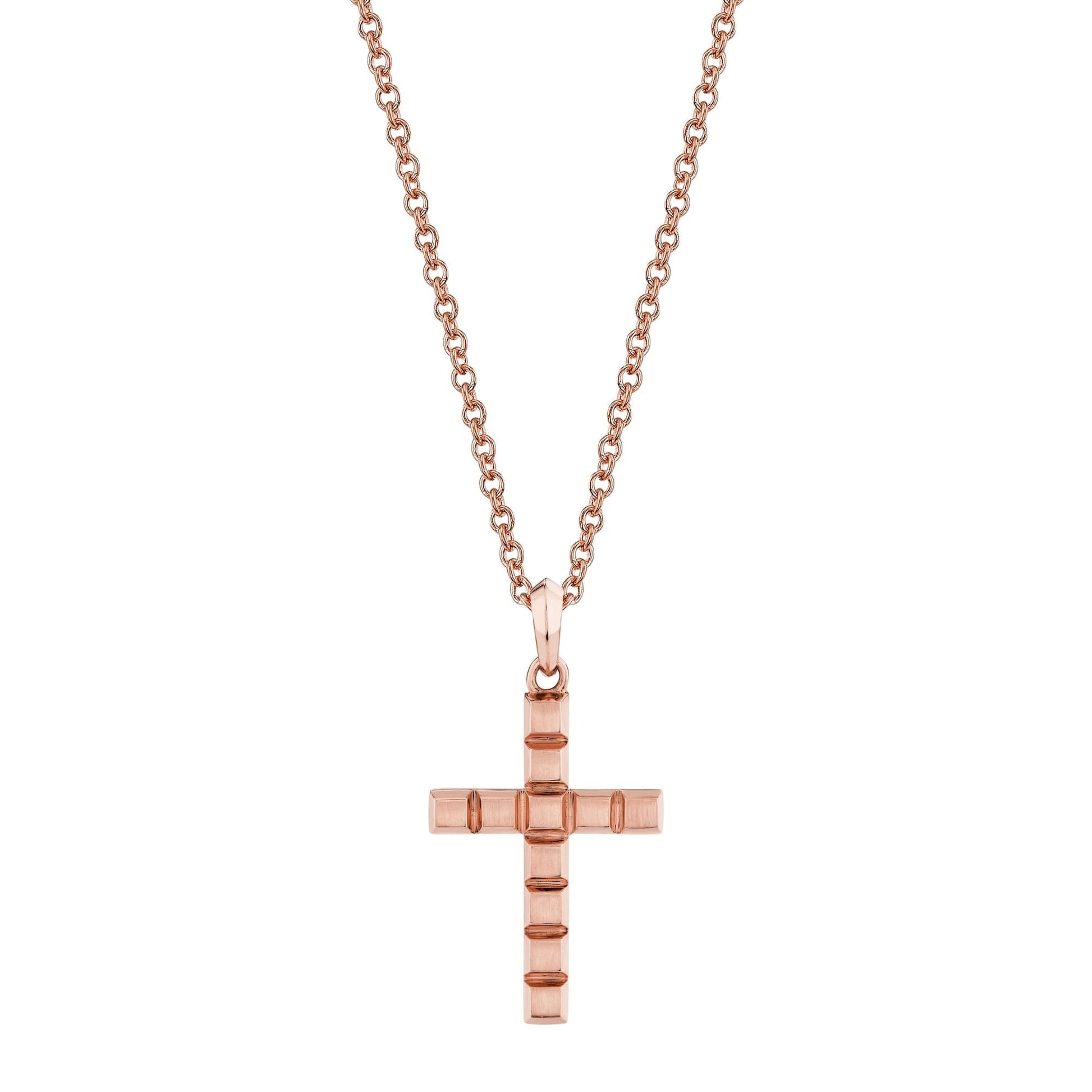 MICHAEL M Men's 18K Rose Gold Mens Block Cross Pendant MP243