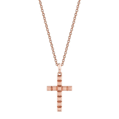 MICHAEL M Men's 18K Rose Gold Mens Block Cross Pendant MP243