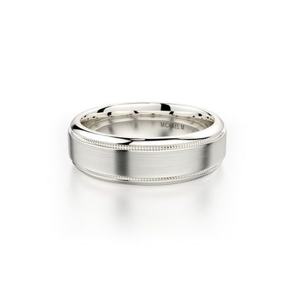 MICHAEL M Men's 18K White Gold / 7 Men's Band MB101 MB-101WG