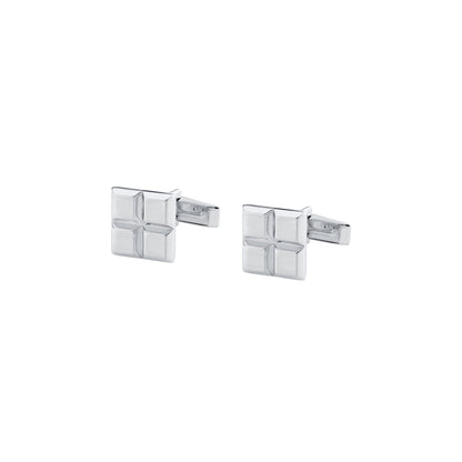 MICHAEL M Men's 18K White Gold Men's Block Cufflings CL105