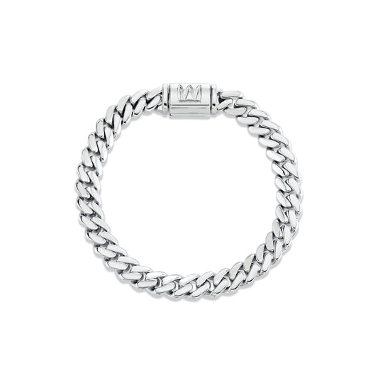 6.5mm Silver Men's Cuban Chain Bracelet
