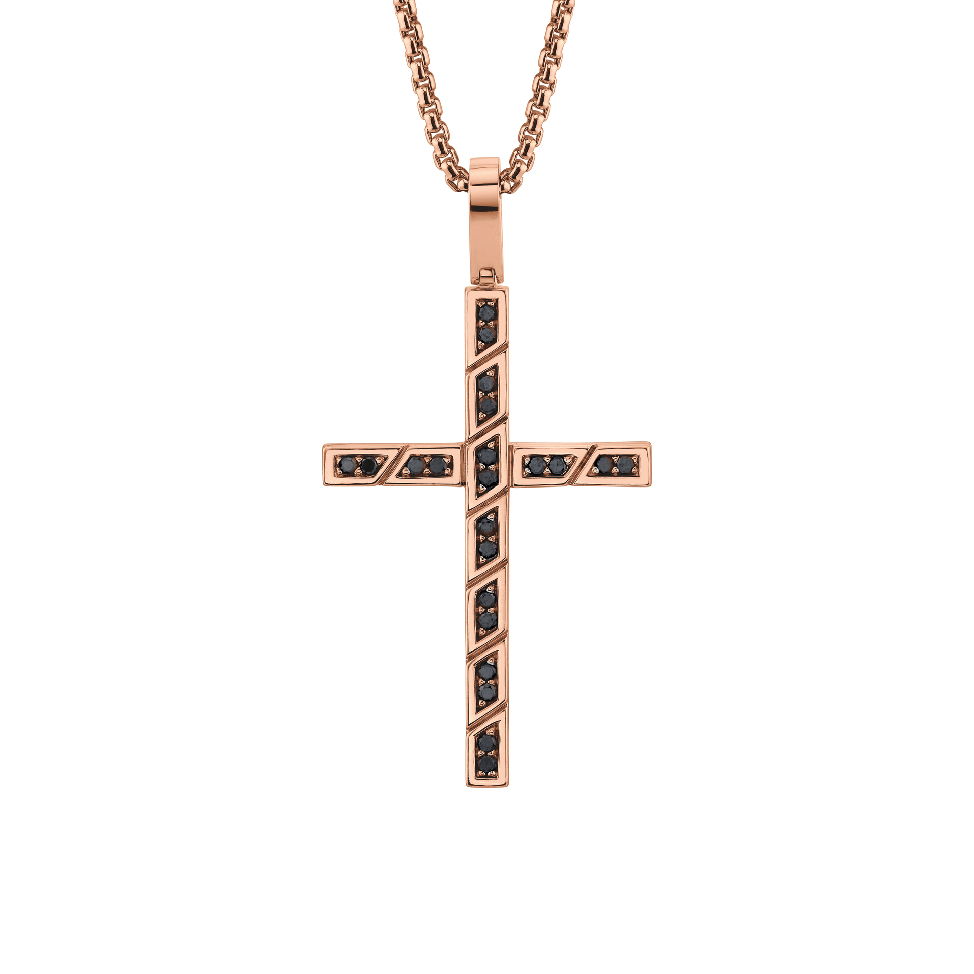 MICHAEL M Men's Box Black Diamond Cross Pendant