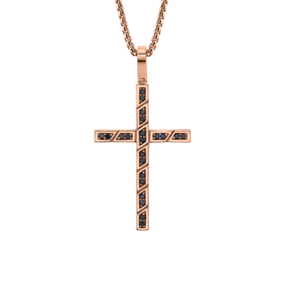 MICHAEL M Men's Box Black Diamond Cross Pendant