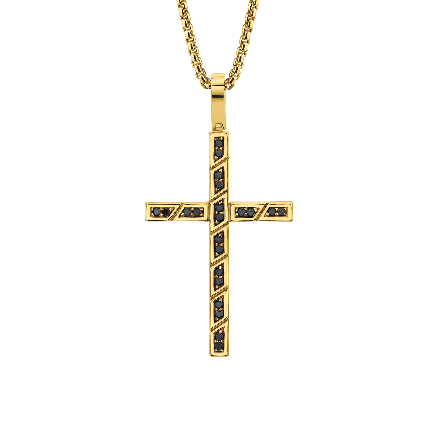 MICHAEL M Men's Box Black Diamond Cross Pendant