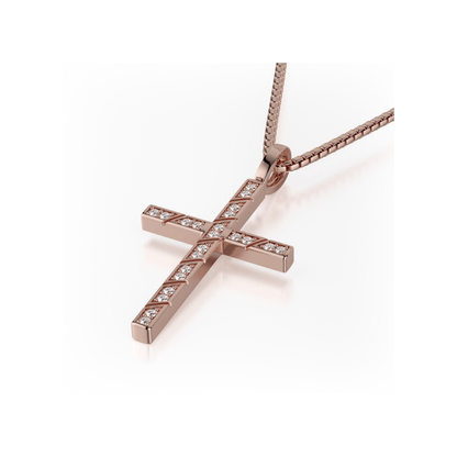 Box Diamond Cross Pendant