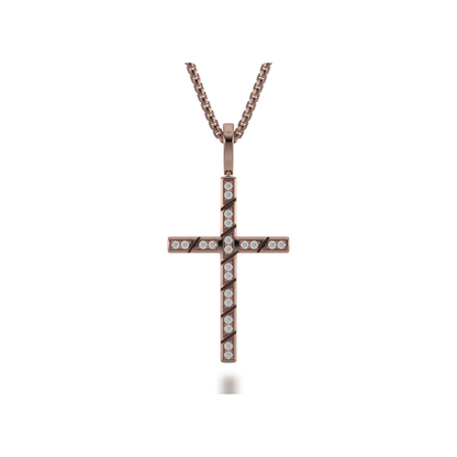 Box Diamond Cross Pendant