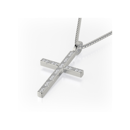 Box Diamond Cross Pendant