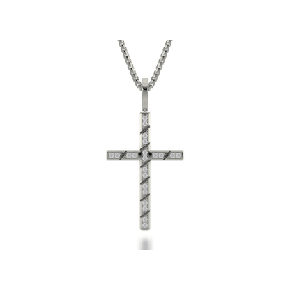 Box Diamond Cross Pendant