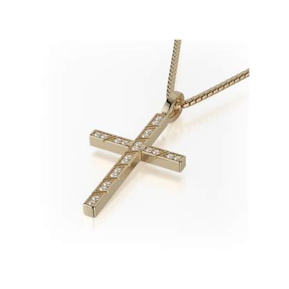 Box Diamond Cross Pendant