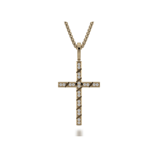 Box Diamond Cross Pendant