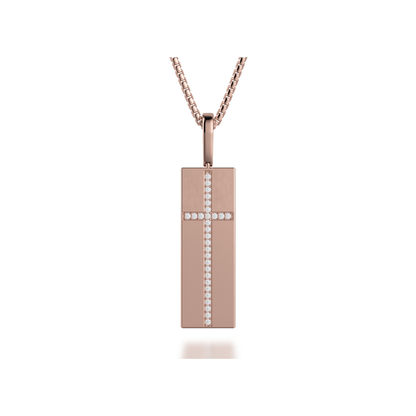 Diamond Cross Tag Necklace