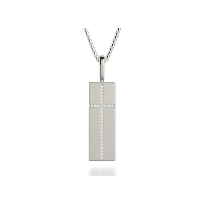 Diamond Cross Tag Necklace