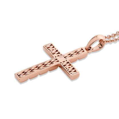 Mens Block Cross Pendant