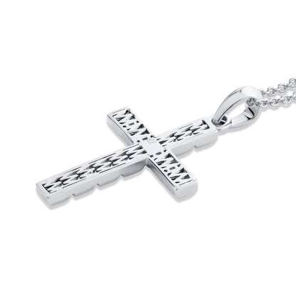 Mens Block Cross Pendant