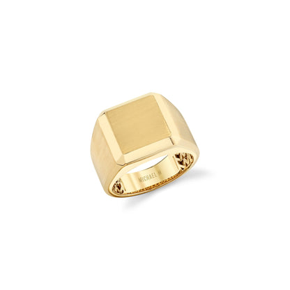 Mens Block Signet Ring